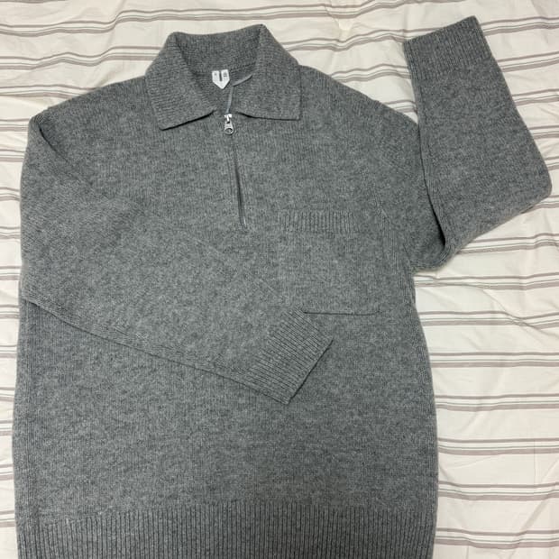 (새상품)아르켓 니티드 울 집 폴로 셔츠