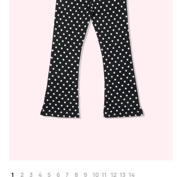 도트 부츠컷 밴딩 팬츠