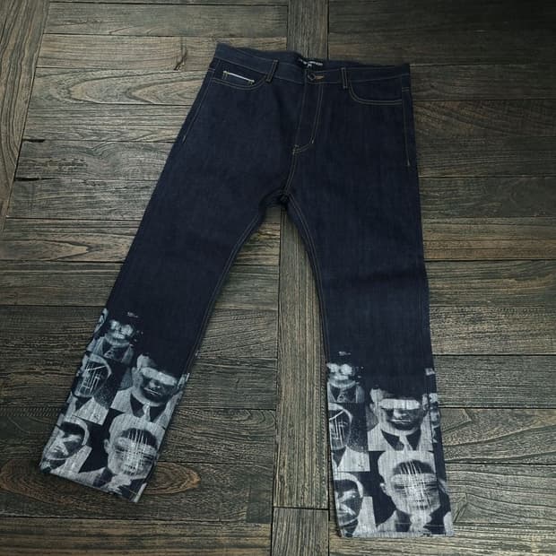 [아임낫어휴먼비잉] 펑크 그래픽 프린팅 데님 팬츠 청바지 M18758