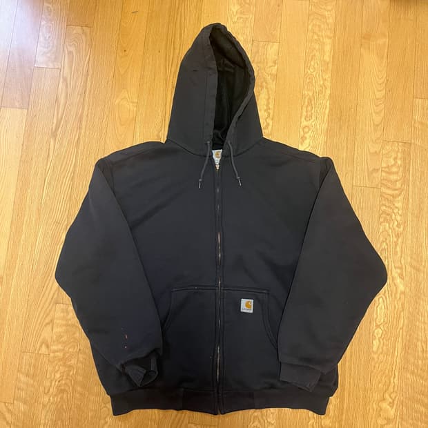 [XL] 00s 빈티지 칼하트 J149 써멀 후드집업 BLK