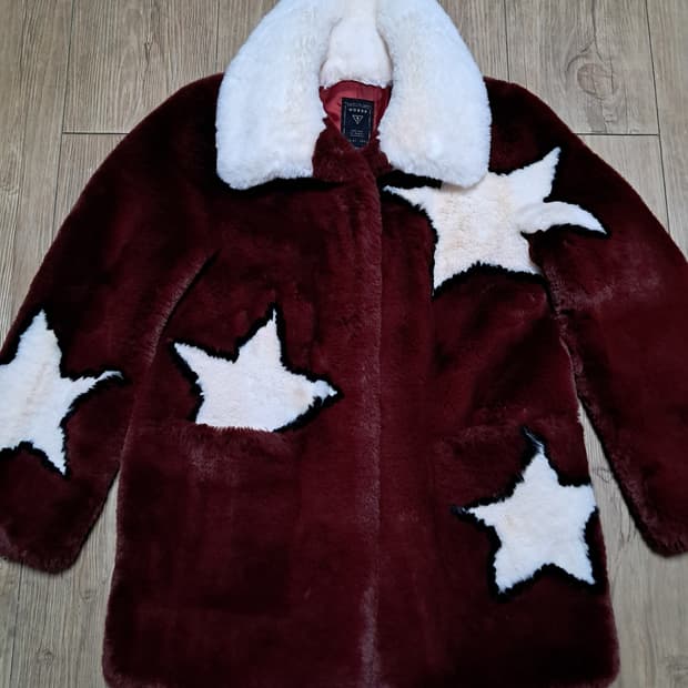 게스 밍크퍼 자켓 XS