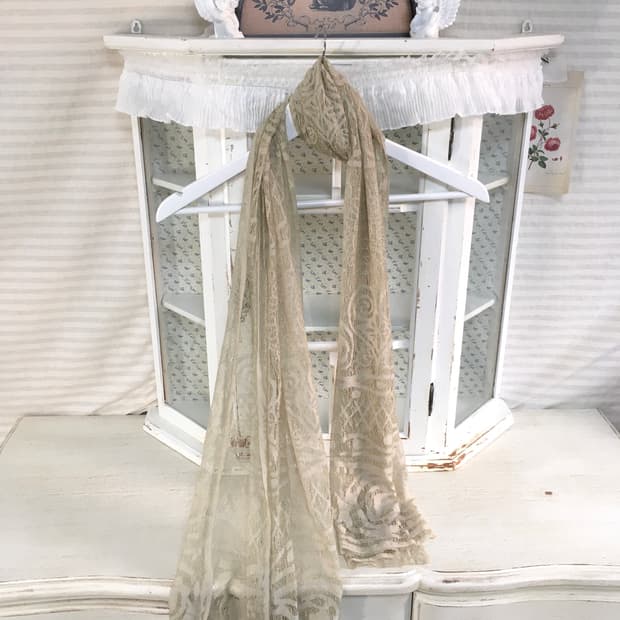 jpn vintage beige lace muffler