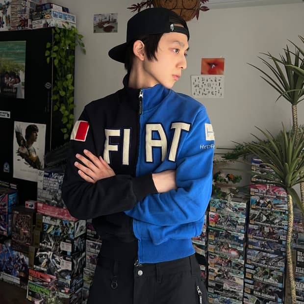 Hydrogen x FIAT 하프앤하프 스웻 집업