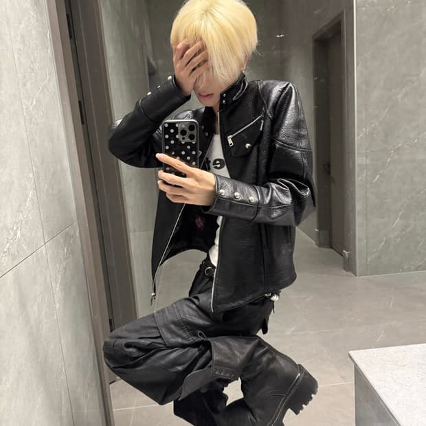 Knight Armor High-Neck Leather Jacket