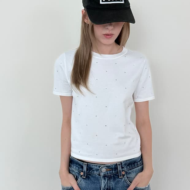 00s DKNY Studded White Knit