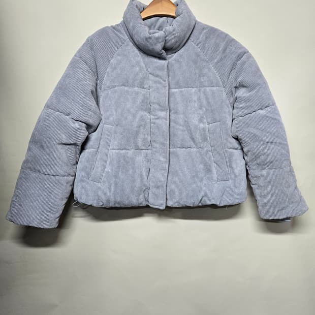 스파오 코듀로이 패딩 M 소라색
