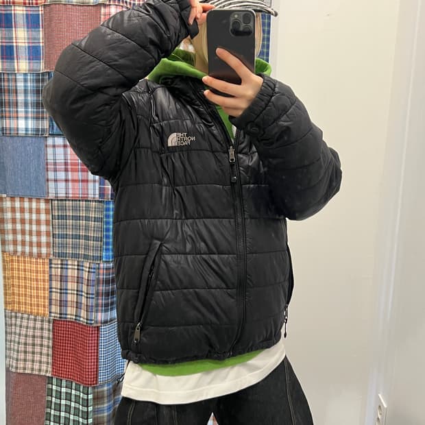 노스페이스 블랙 퀄팅 패딩