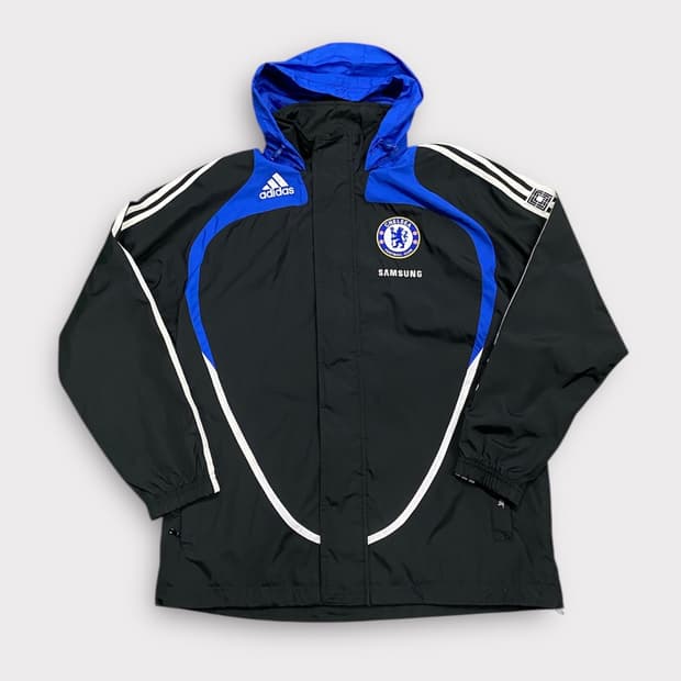 아디다스 첼시 08-09 윈드브레이커 자켓 블루블랙  L
