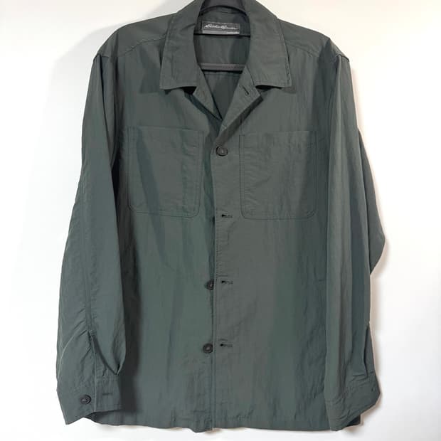 포터리맛 Eddie Bauer 카키그린 셔츠 자켓 100-105