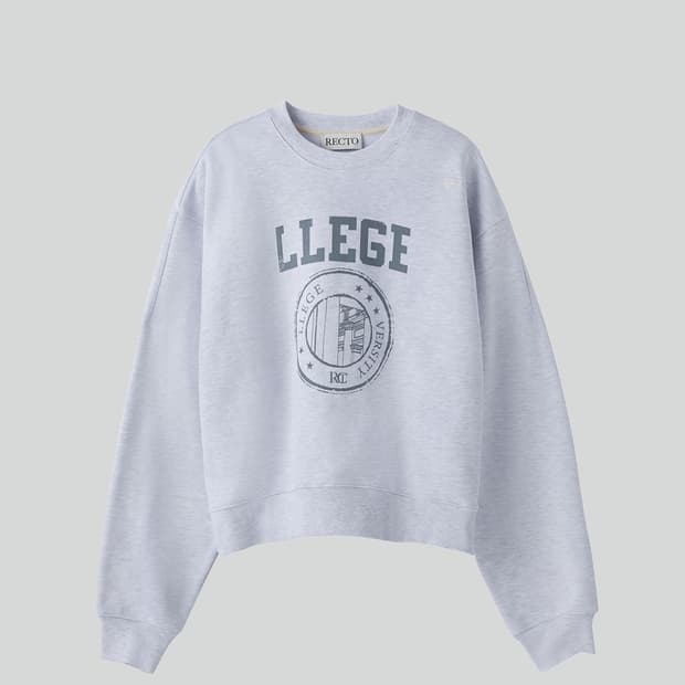 렉토 LLEGE 맨투맨 화이트그레이