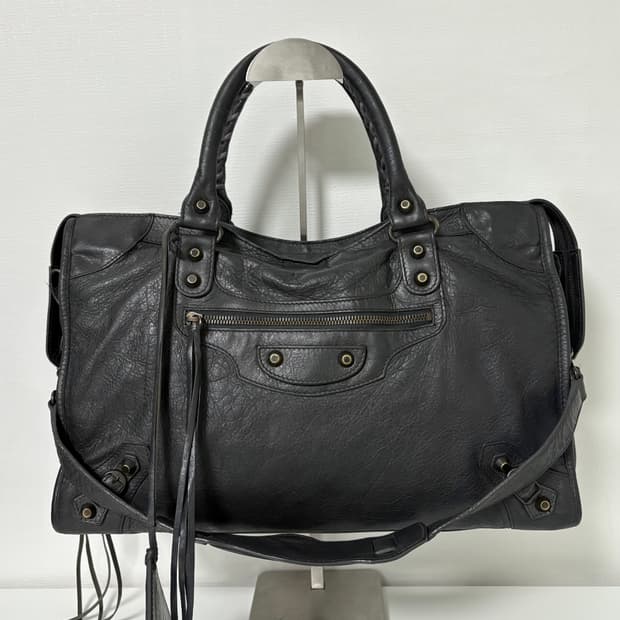 발렌시아가 시티 모터백 다크그레이