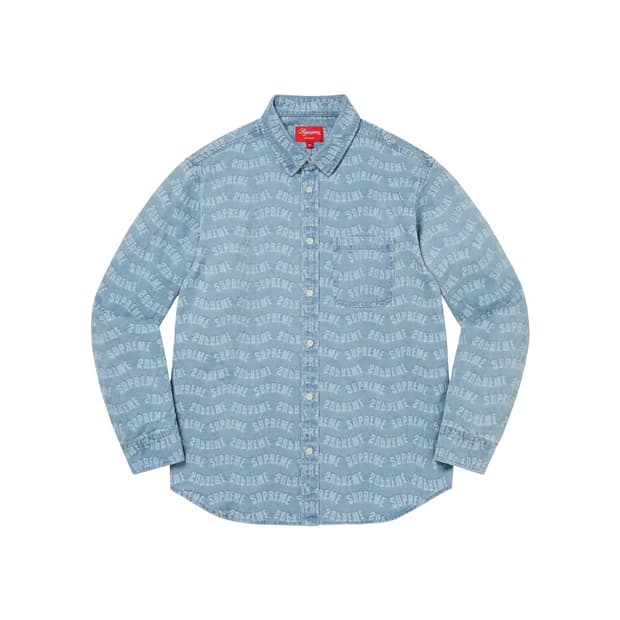 슈프림 아크 자카드 데님 셔츠 블루