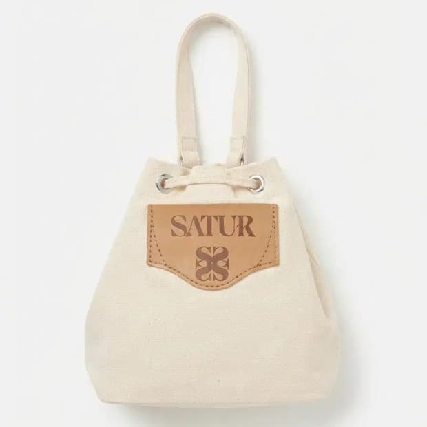 새상품 SATUR 캔버스 복조리백 아이보리