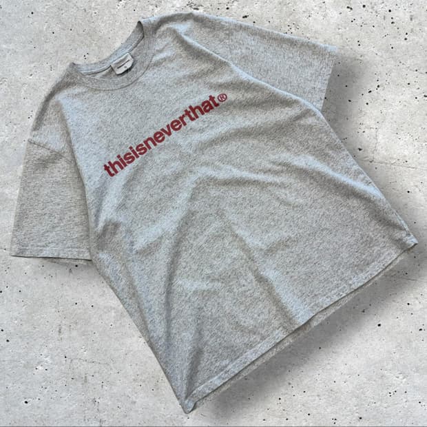 [L] 디스이즈네버댓 회색 반팔 티셔츠 헤더그레이 D692