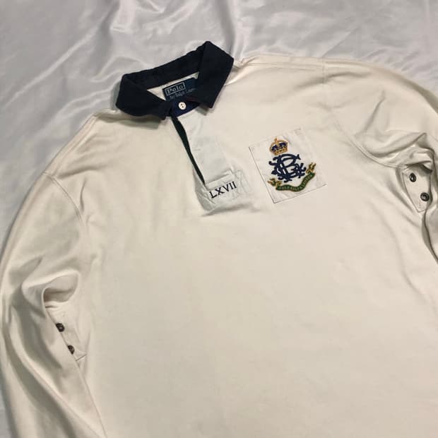 폴로 랄프로렌 LXVII 크레스트 자수 럭비 카라티