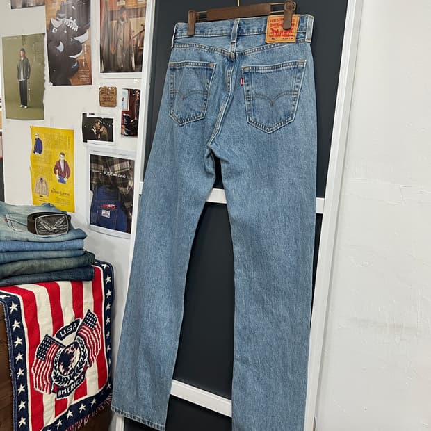 Levis 리바이스 505 레귤러 스트레이트 연청 데님 팬츠