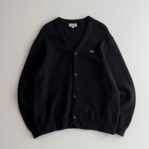 라코스테 블랙 울 가디건 XL