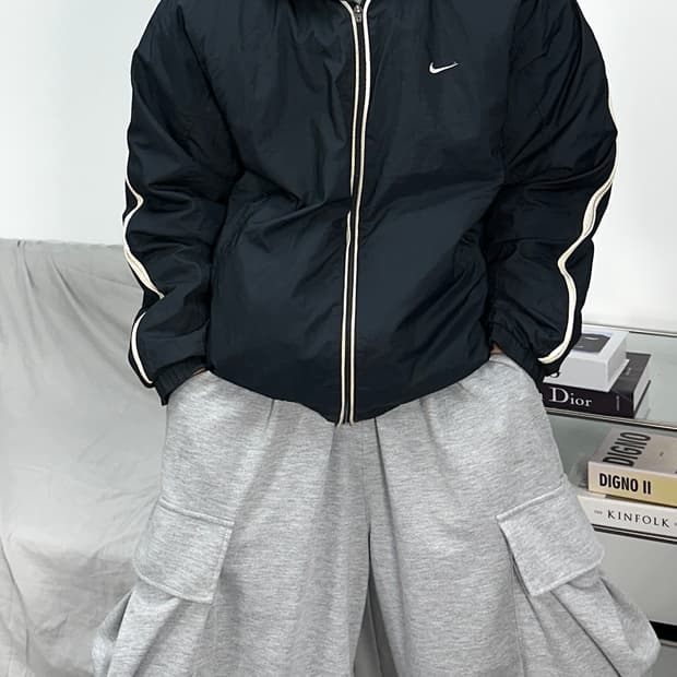 나이키 블랙 사이드라인 바람막이 XL