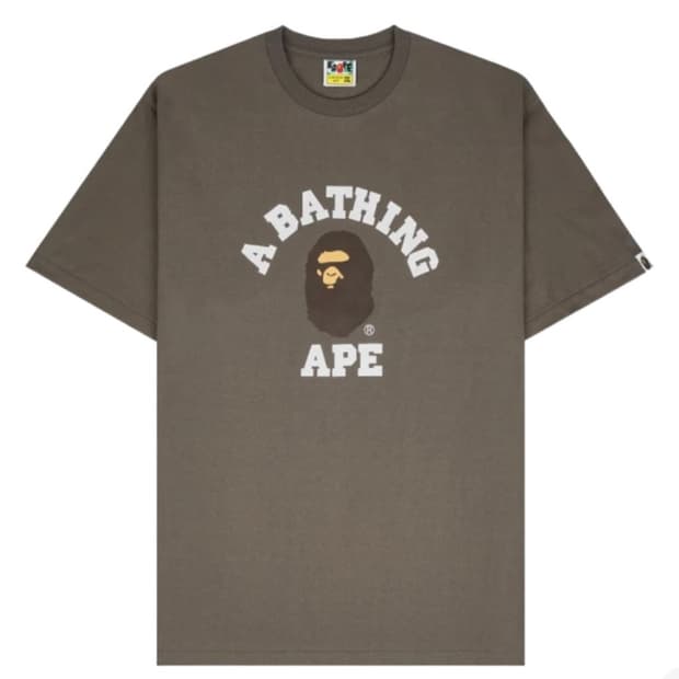 BAPE College T-Shirt Brown