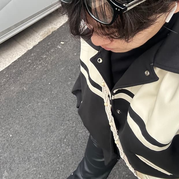 노이즈 울 바시티 자켓