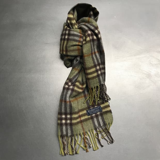 버버리 정품 캐시미어 머플러 그린
