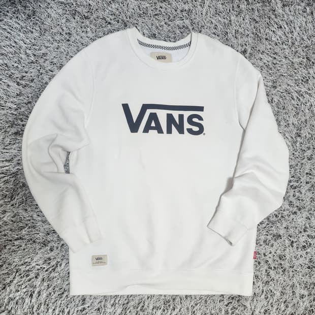 반스 흰색 기모 맨투맨 105