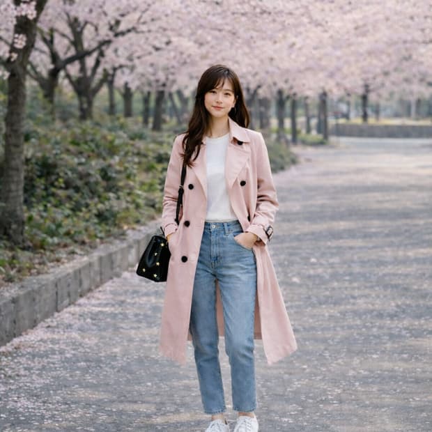 ❥ཱུVOV 한정판 인디핑크 트렌치코트55🌸 벚꽃 시즌 감성 코디