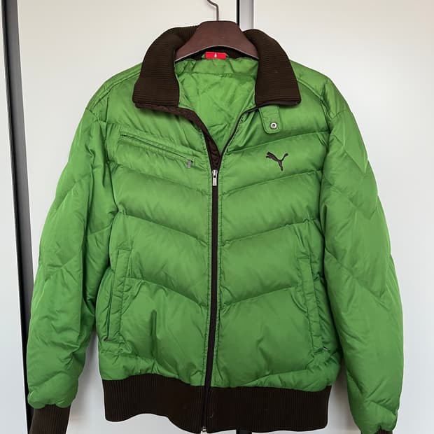 푸마 빈티지 그린 패딩