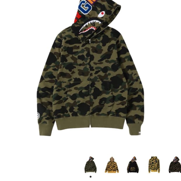 베이프 샤크후드집업 녹계 M size 거의새것