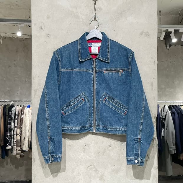 esprit 중청 누빔 크롭 데님 자켓