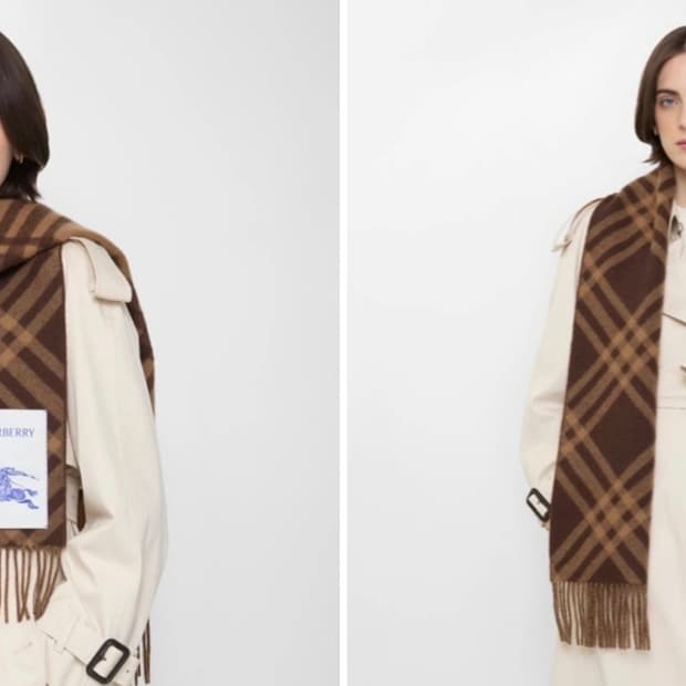 25FW버버리 캐시미어브라운 체크 머플러 남여공용