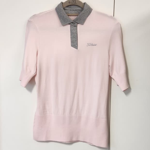 타이틀리스트 여성 핑크 골프 반팔 티셔츠 S