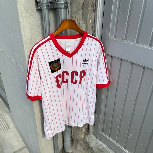 Adidas CCCP Red Stripe V Neck Shirt