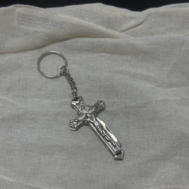2011fw 슈프림 십자가 키링 키체인 실버