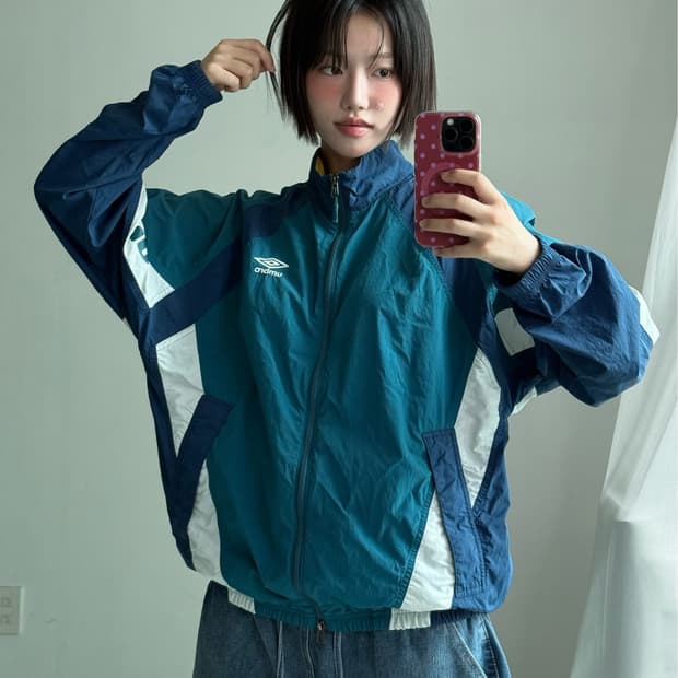 엄브로 팝러쉬 청록 바람막이