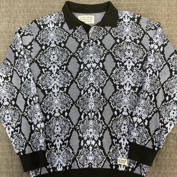 와코마리아 파이톤 니트 폴로셔츠