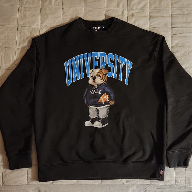 예일 크루넥 불곡 아치로고 맨투맨 블랙 M