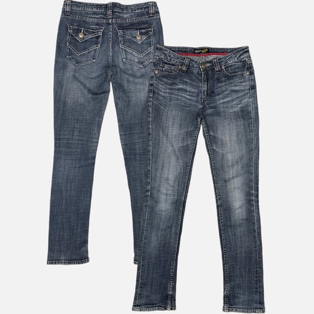 ORIRIN white fade low-rise slim jean