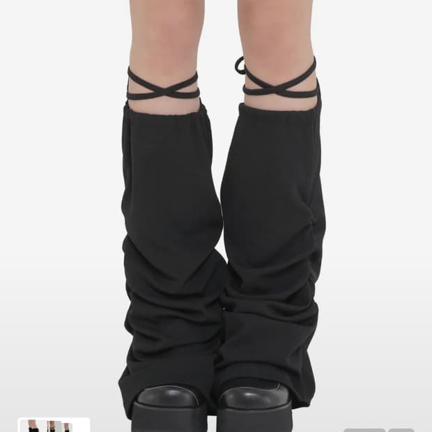 어글리쉐도우 셔링 레그워머 블랙