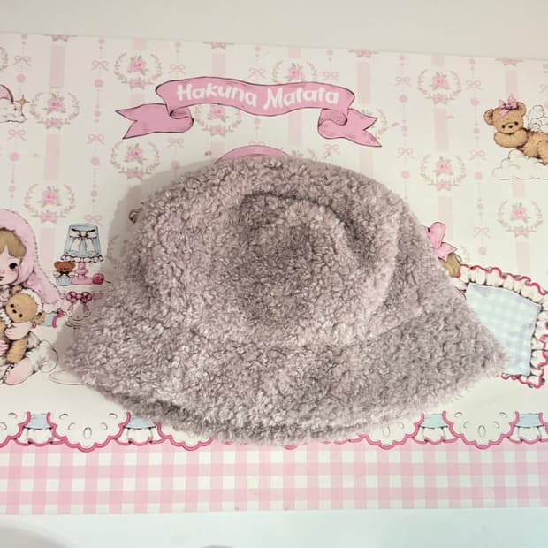 아모멘토 뽀글이 버킷햇 라이트 라이트 퍼플