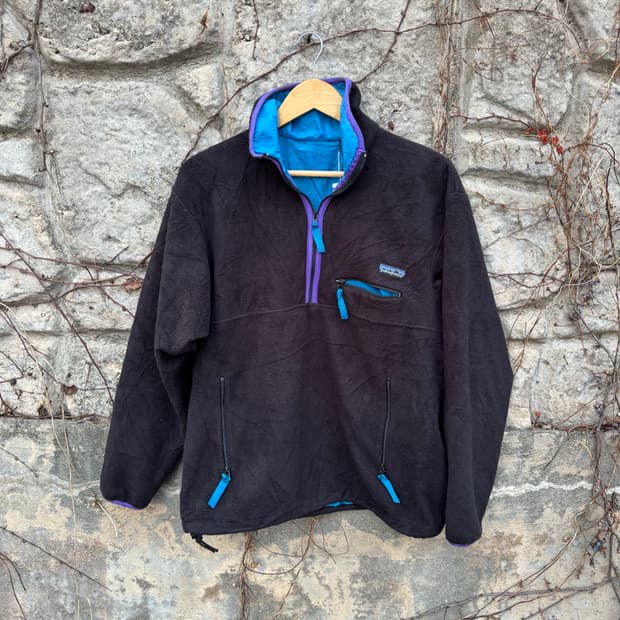 80s 파타고니아 usa 초창기 글리쉐이드 플리스 후리스 블랙