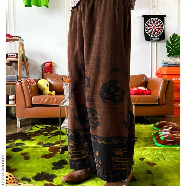 Jpn Vintage Oriental Dragon Art Pants