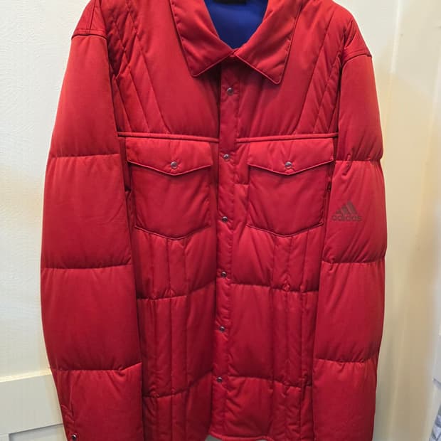 아디다스 레드 퀼팅 자켓 (XO)