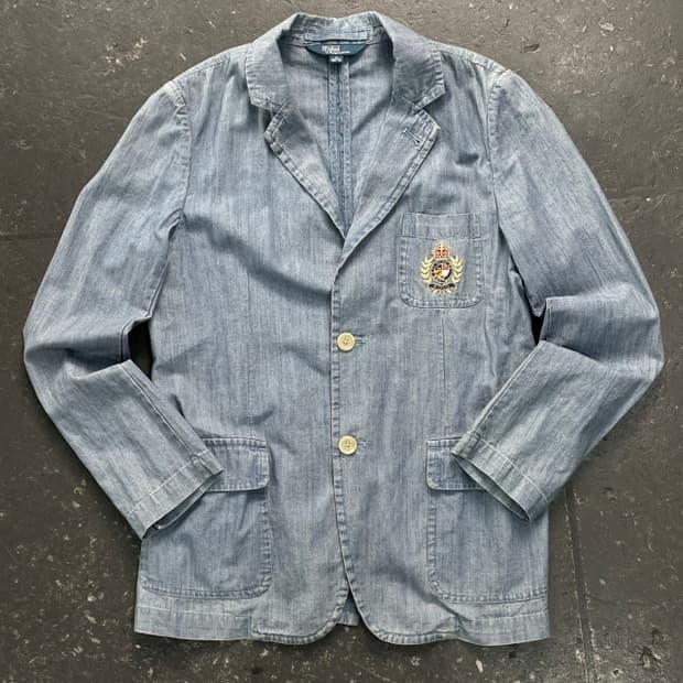 폴로 랄프로렌 샴브레이 와펜 블레이저 자켓