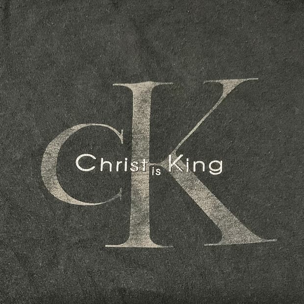 빈티지 워싱 티셔츠 CK Christ is king M 사이즈