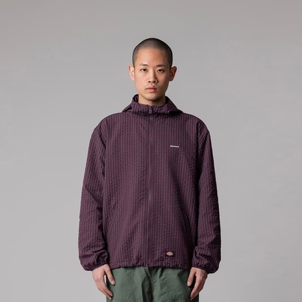 디키즈 그리드 체크 윈드브레이커 s