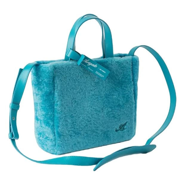 악셀아리가토 빈티지 스타일 터콰이즈 퍼 가방