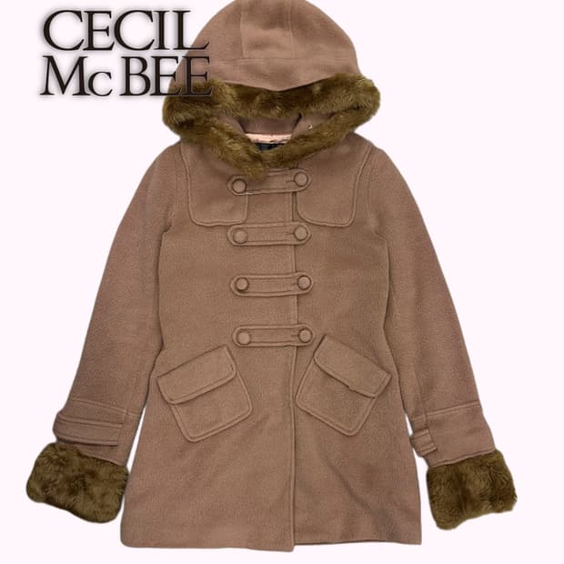 CECIL MCBEE fur hood duffle coat