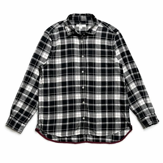 JPN 일본 빈티지 y2k 모리걸 니코앤드 레드 디테일 블랙 체크 셔츠