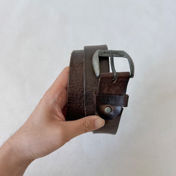 디젤(DIESEL) 통가죽 레더 벨트